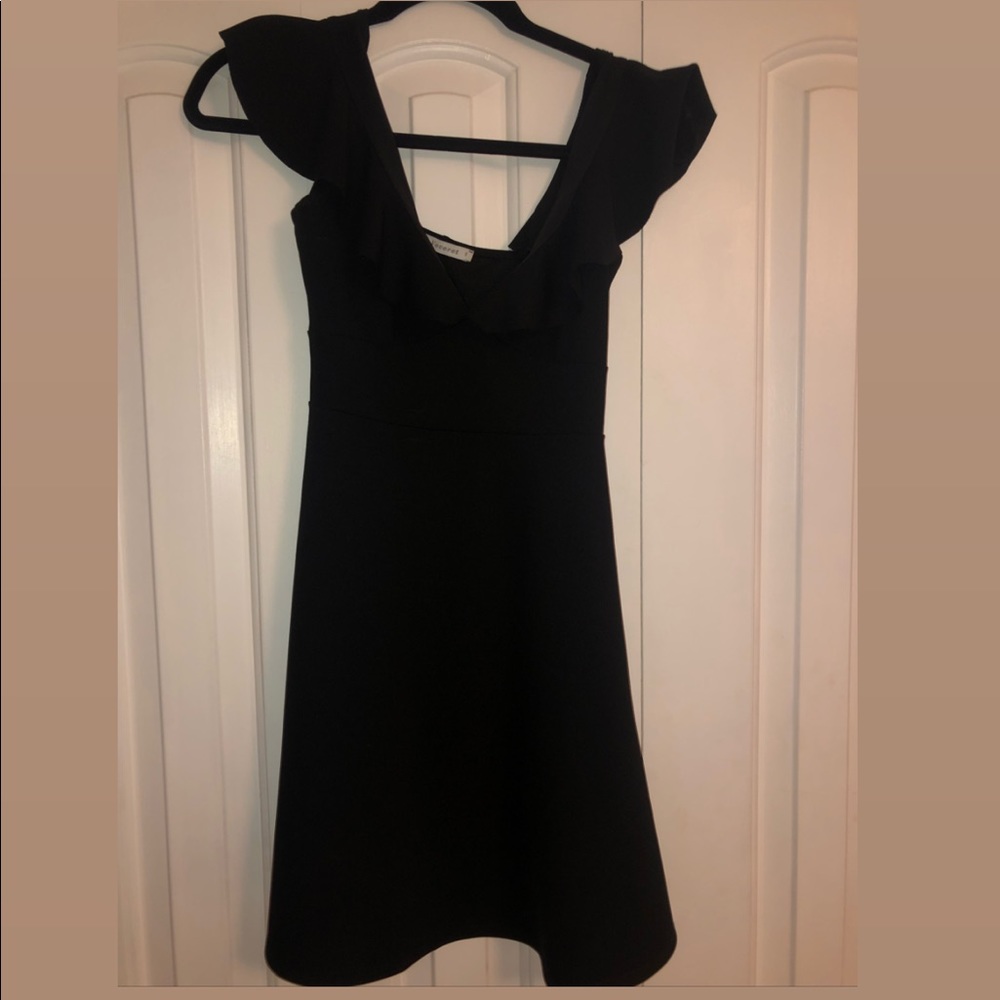 Black ruffle dress